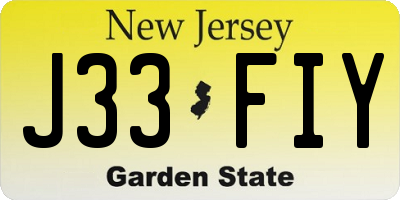 NJ license plate J33FIY