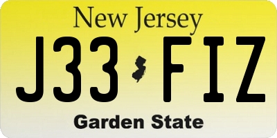 NJ license plate J33FIZ