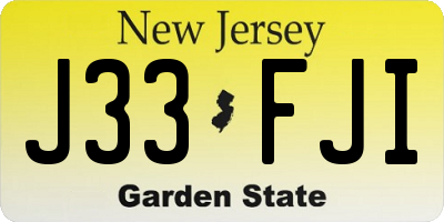 NJ license plate J33FJI