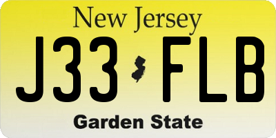 NJ license plate J33FLB