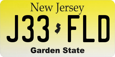 NJ license plate J33FLD