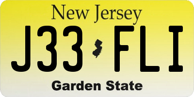 NJ license plate J33FLI