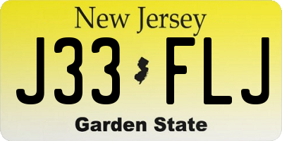 NJ license plate J33FLJ