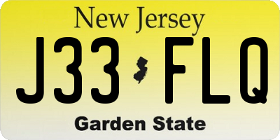 NJ license plate J33FLQ