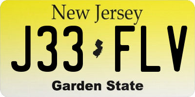 NJ license plate J33FLV