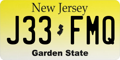 NJ license plate J33FMQ