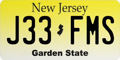 NJ license plate J33FMS