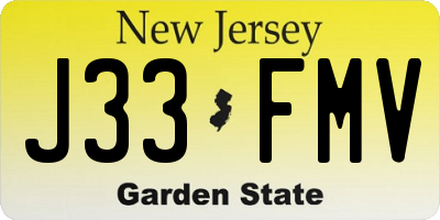 NJ license plate J33FMV