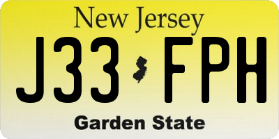 NJ license plate J33FPH