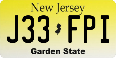 NJ license plate J33FPI