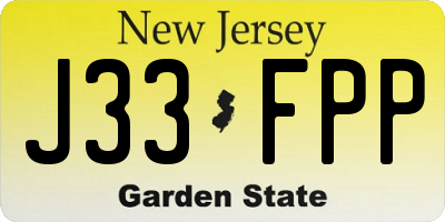 NJ license plate J33FPP
