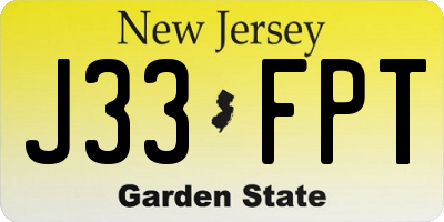 NJ license plate J33FPT