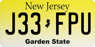 NJ license plate J33FPU