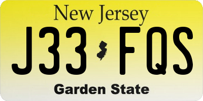 NJ license plate J33FQS