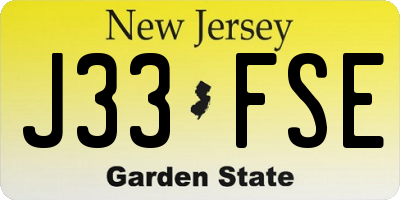 NJ license plate J33FSE