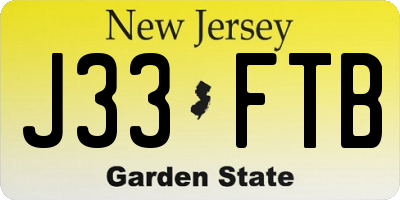 NJ license plate J33FTB