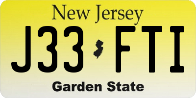NJ license plate J33FTI