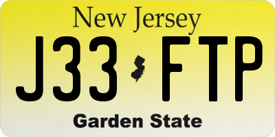 NJ license plate J33FTP