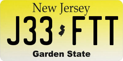 NJ license plate J33FTT