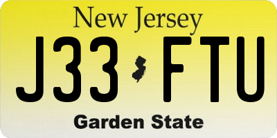 NJ license plate J33FTU