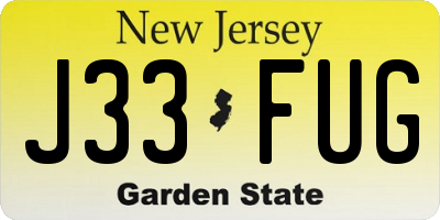 NJ license plate J33FUG