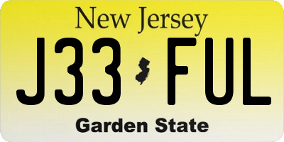 NJ license plate J33FUL