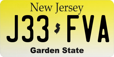 NJ license plate J33FVA