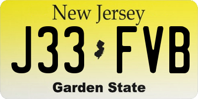 NJ license plate J33FVB