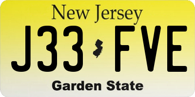 NJ license plate J33FVE