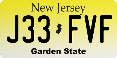 NJ license plate J33FVF