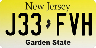 NJ license plate J33FVH