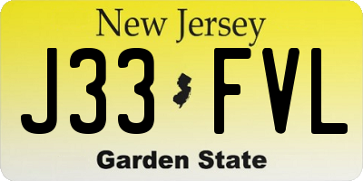 NJ license plate J33FVL
