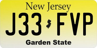 NJ license plate J33FVP
