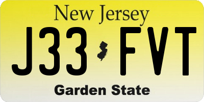 NJ license plate J33FVT