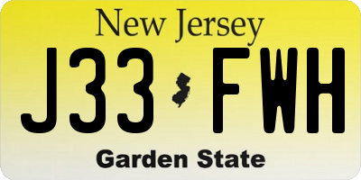 NJ license plate J33FWH