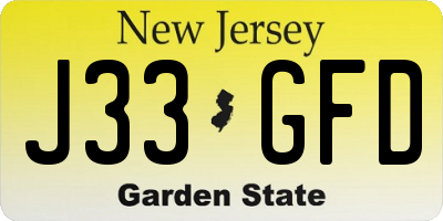 NJ license plate J33GFD