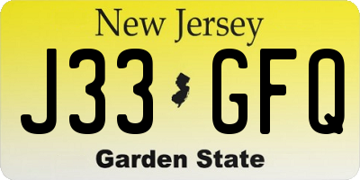 NJ license plate J33GFQ