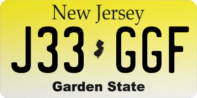 NJ license plate J33GGF