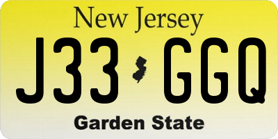 NJ license plate J33GGQ