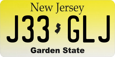 NJ license plate J33GLJ
