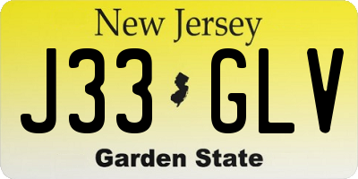 NJ license plate J33GLV
