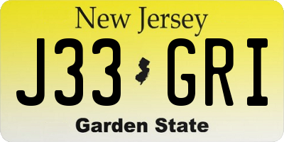 NJ license plate J33GRI