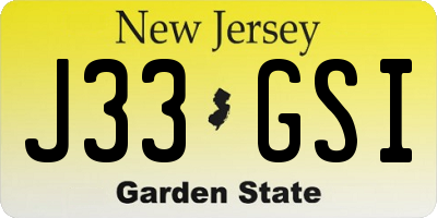 NJ license plate J33GSI
