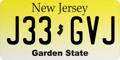 NJ license plate J33GVJ