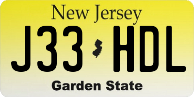 NJ license plate J33HDL