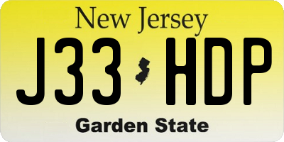 NJ license plate J33HDP
