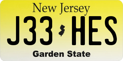 NJ license plate J33HES
