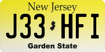 NJ license plate J33HFI