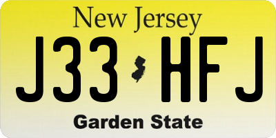 NJ license plate J33HFJ