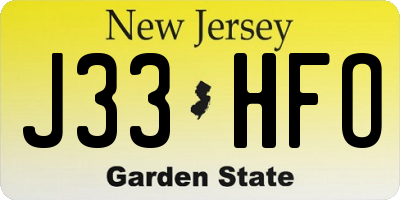 NJ license plate J33HFO
